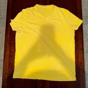 American Eagle Outfitters Bright Yellow V-Neck Tee